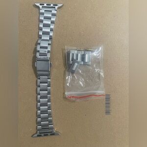 Matte Silver Metal Apple Watch Band with Extra Links